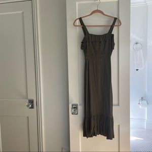 REFORMATION Olive Square Neckline Midi Dress - WORN TWICE